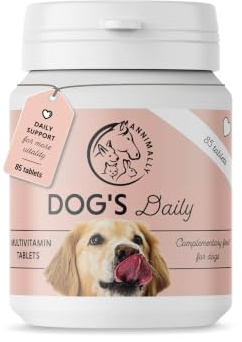 Annimally Dog’s Daily Multivitamin Tablets for Dogs 85 pcs. | Important vitamins for dogs, with minerals & trace elements, ideal for the daily feeding routine, made in Germany