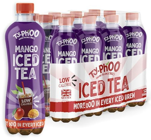 Typhoo • Mango Iced Tea • Ready-to-Drink • 12 x 500ml | Mango Iced Tea • Ready-to-Drink Soft Drink • Low Calorie • 12 x 500ml Bottles