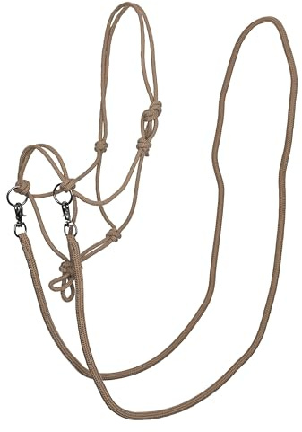 Imperial Riding Knotenhalfter IRHFree Ride – leichtes, Robustes Rope-Halfter aus starkem Polyesterseil, individuell verstellbar, für Training, Bodenarbeit & Alltag, Cappuccino, Pony