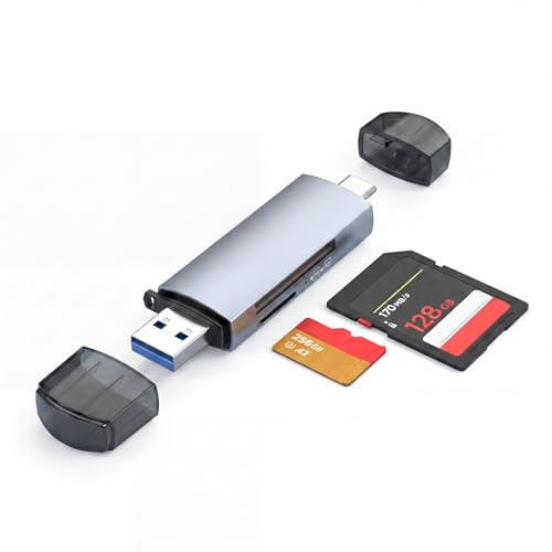 SD Card Reader USB C USB 2.0 Memory Card Reader Dual Slot Micro SD Card Reader 5Gbps Card Reader for SD SDHC SDXC TF Compatible with iPhone 17 Pro MacBook iPad Galaxy S24