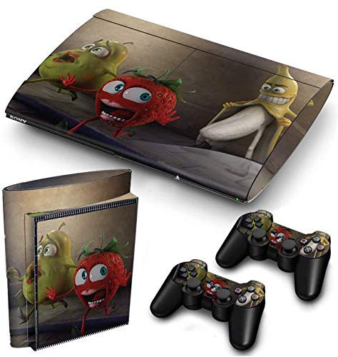PS3 SuperSlim PlayStation 3 SuperSlim Banana Autocollants Film PVC pour Console + 2 contrôleurs/pad adhésif couverture de protection effet peau d'art