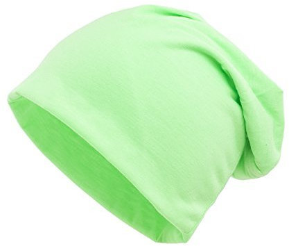 shenky XXL | Long Beanie | große Köpfe | leichte Sommermütze | extralange Haube | für Damen & Männer | Unisex | dünn | Long Slouch Beanie | Neongrün XXL