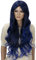 CAISHA Peluca Voluminosa De Pelo Largo Ondulado Realista Cabello Sintético Resistente Al Calor Mezcla Azul FS836i