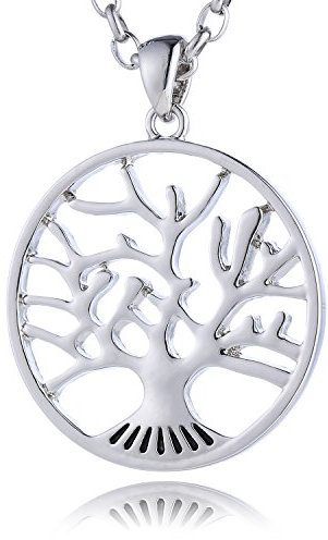Morella Collana Donna in Acciaio Inox 70 cm con Ciondolo Albero della Vita Forza della Vita 34 mm e Sacchetto di Velluto