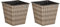 Gartenfreude Pflanzkübel aus Polyrattan 2er Set, naturfarben, 32x32x32 cm, 4000-1066-062
