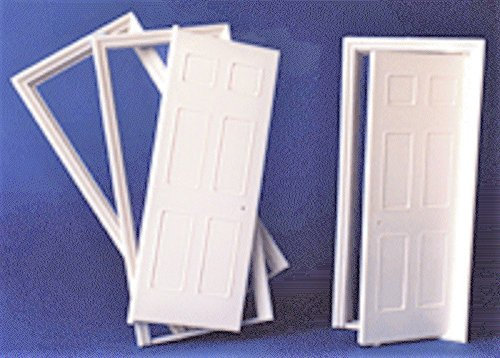 Melody Jane Maison de Poupées Plastique Blanc Porte Intérieure 6 Panneaux Constructeurs Bricolage 1:24 Échelle
