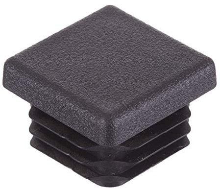 16 Pieces - Variety of Sizes - Square Tube Ribbed Inserts End Caps Stoppers Plugs for Table Chair & Furniture Legs by Lifeswonderful (70mm, Black)