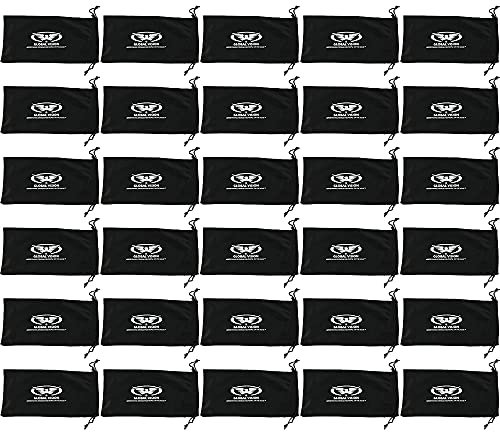 Global Vision 30 Large Microfiber 4 1/4 x 8 1/2 Pouch Case for Sunglasses Phones Camera & More, Black, 8.5