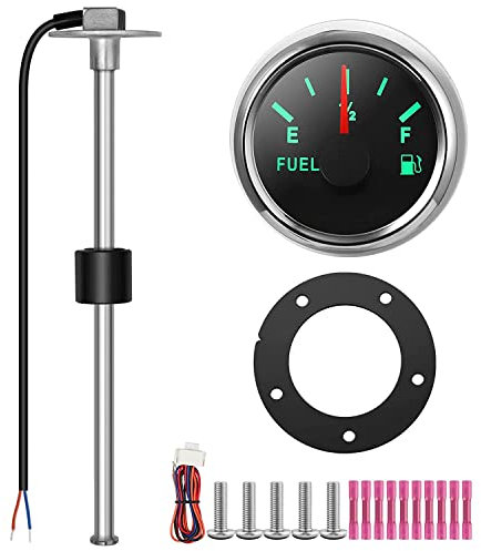 Kraftstoffanzeige,Rupse Universal Auto Kraftstoffstandsanzeige Tankuhr mit Wasserstandssensor Kraftstoffsensor für Auto/SUV/Boot/Pkw Lkw/Wohnmobil (100mm)
