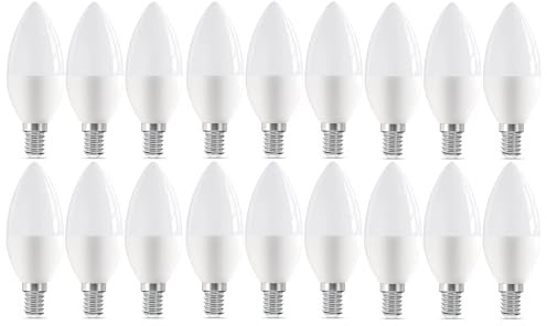 LED Light Bulbs Candle E14 / SES Small Edison Screw Fitting Bulb Warm White 2700K 6W = 40W Energy Saving Non Dimmable (18)