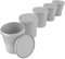 5 cubos con tapa de 16 litros de color gris, aptos para alimentos, herméticos y estables, cubos vacíos con asa y tapa para alimentos, productos químicos y paredes de pintura en polvo
