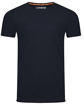 riverso Tshirt Herren Regular Fit RIVLenny Rundhals Kurzarm Sommer Tee Shirt leichte Baumwolle Flammgarn Einfarbig Blau 3XL, Größe:3XL, Farbe:Navy