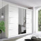 German Sliding Wardrobe Spacious Bedroom Sliding Wardrobe - Sleek and Functional Design comes in White/Grey/Black/Oak and Width 150cm/180cm/203cm/250cm (White, 250cm)