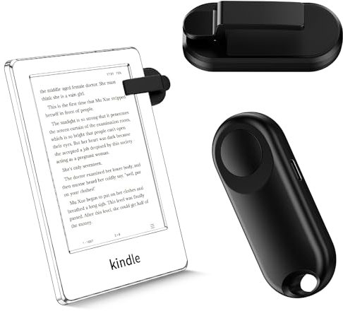 K1 RF Fernbedienung zum Seitenwenden zum Lesen auf Kindle, Paperwhite,Kobo,Surface, iPhone/Android Tablets Comics/Romane (Dunkelschwarz)