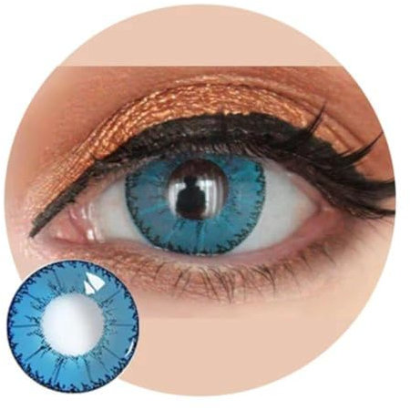 Farbige Blau Kontaktlinsen Anime Blue Circle Lenses Heroes Of Cosplay Stark Deckend Ohne Stärke mit gratis Linsenbehälter