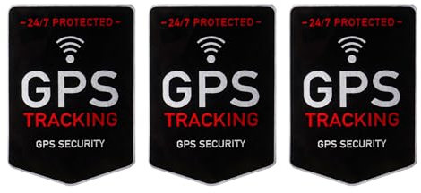 Qaziuy GPS Tracking 3 Stück GPS Aufkleber Schwarz Fahrrad Aufkleber Diebstahlschutz GPS Aufkleber für Fahrrad, Motorrad und Auto Wetterfest, UV-Beständig