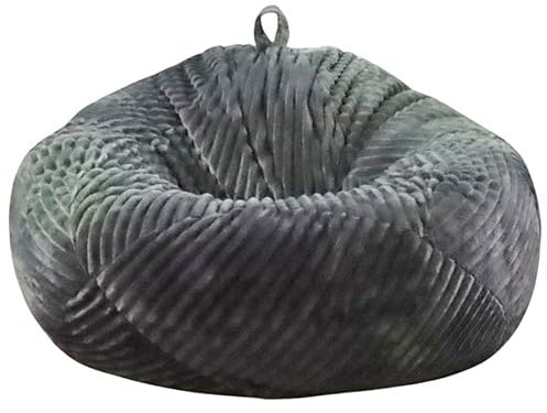 Bestenrose Keine Füllung Sitzsackstuhl für Kinder und Erwachsene nur Bezug für Sofa-Stofftiere (Dunkelgrau, Größe XL)