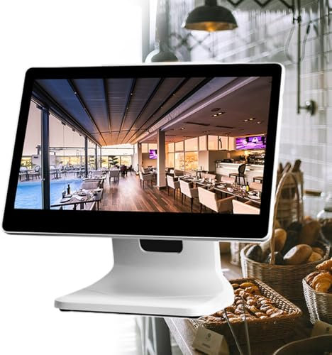 pealiritansemen Registratore di Cassa Pos, Monitor Multi-Touch Capacitivo da 15,6 Pollici, Risoluzione 1366 * 768, per Ristorante, Negozio, Centro Commerciale, Caffetteria