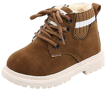 Bottes pour Bébé Fille Garçon - Enfant pour Fille et Garçon d'hiver Décontractées Chaudes Filles Bottes de Neige Printemps Automne Classiques Bottines en Cuir Premier Cadeau d'anniversaire