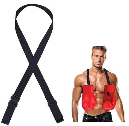 NICENEEDED Boxing Gloves Carrying Strap, 35'' - 61'' Adjustable Shoulder Strap for Carrying & Hanging Boxing Gloves, Leash Hanging Sling Gloves Training Punching Bag Gloves Storage Rack