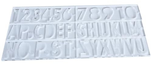 Colini Uppercase Letter Template Routing Guide - 26 Alphabet & 10 Number Acrylic Stencil for Woodworking, Sign Making & DIY Crafts - Precision Engraving Ruler Compatible with 1/4'' Router Bits