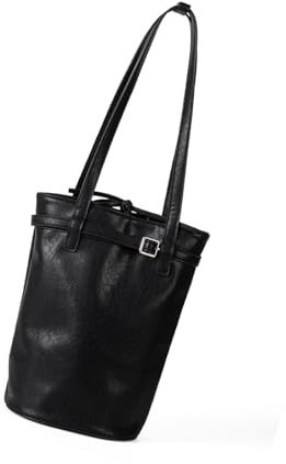 TAZIZI Große Kapazität Bucket Bag PU Leder Handtasche für Damen, BK, Einheitsgröße