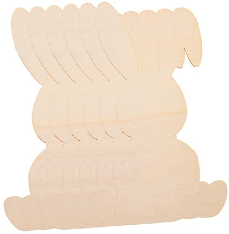 VILLFUL 6 Stück Osterhasen Holz Ausschnitte Unfertige Holzscheiben für DIY Bastelprojekte für Erwachsene zum Bemalen und Dekorieren für Ostern