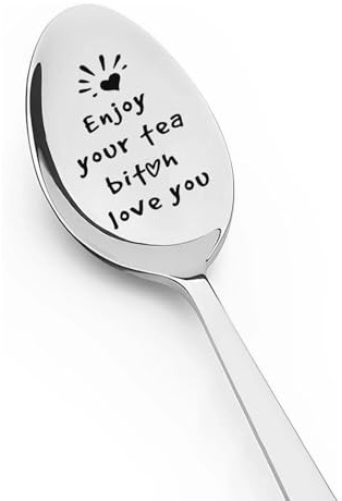 Best Friends Friendship Gifts Spoon | Women Girls Coffee Tea Lover Gift | Enjoy Your Coffee Spoons | Perfect for Bestie Female Friends | Ideal Christmas Birthday Gift