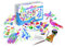SentoSphère - AQUARELLUM - CARTES POSTALES ANIMAUX - Kit peinture - Peinture Aquarellable Magique - A partir de 7 ans - fabriqué en France