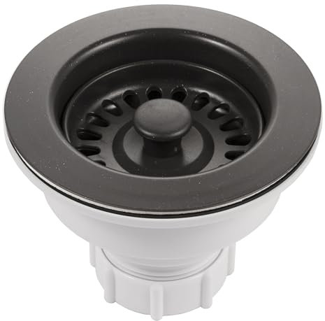 HOUZER 190-9265 Strainer for 3.5 Drain Openings Sink Stranger, Matte Black