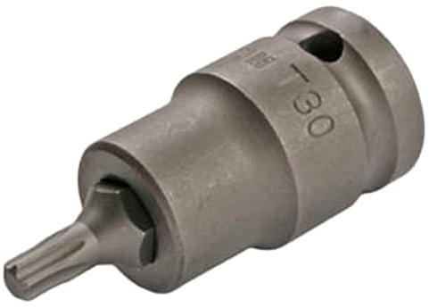 SW-Stahl 05363L Kraft-Bit-Einsatz 1/2 Zoll T30 x 53 mm Schlagschrauberfest | Kurze Ausführung - IMPACT-Schraubendreheinsatz aus Sonderstahl - T-Profil - brüniert - Premium Chrom-Vanadium Qualität