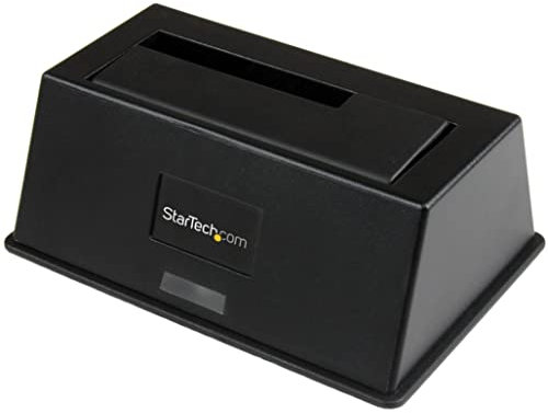 StarTech.com Station d'Accueil pour Disque Dur USB 3.0 à SATA à Baie Unique, Dock pour Disque Dur USB 3.0 (5 Gbps), Baie pour HDD/SSD Externe 2,5/3,5 SATA 1/2/3 - Chargement par le Haut (SDOCKU33BV)
