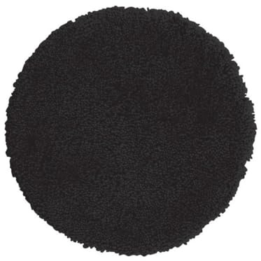 Spirella – Runde Mikrofaser-Badematte Highland – rutschfest, schnelltrocknend und waschbar – 100% strapazierfähiges und widerstandsfähiges Polyester – Schwarz – Ø 60 cm