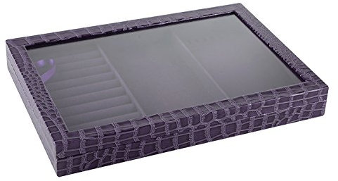 Lila Schmucklade Ringlade Ohrringlade Kettenlade Schmuckkasten (3 in 1)