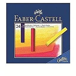 Faber-Castell 128324 - Softpastellkreiden, 24 Farben, weiche Pastellkreiden, leicht verwisch- und mischbar