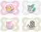 MAM Skin Soft Silikon Schnuller // 0-6 Mo. Girl // 4er Set // inkl. 2 Sterilisiertrasportboxen
