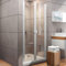 Schulte porte de douche battante en niche 90 x 180 cm, alu-argenté, 2 battants, verre de sécurité transparent 5 mm anticalcaire, plage de réglage 87.5-91.0 cm, largeur d'accès 78 cm