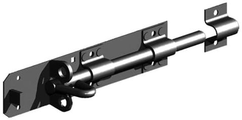 Gatemate Premium Black Brenton Padbolt with 1/2 Shoot - 152mm