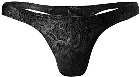 Celucke Herren Tanga mit Spitze, Männer Unterwäsche Hipster Slips String Reizunterwäsche Erotische Wäsche Reizwäsche