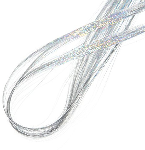 GROOMY Lametta Hair Synthetic Extensions Flare Zubehör Lametta Shiny Glitter 92cm