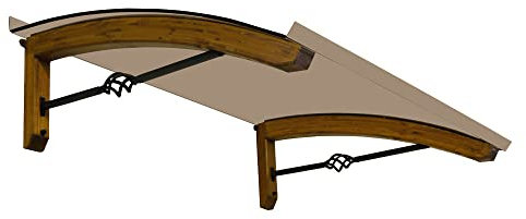 BELLHOUSE COPERTURE Auvent en Bois Modèle Legno Pigna Miel P 90 H 42 L 150 CM - BRONZÉ