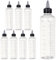 BENECREAT 8PCS 230 ML à l’échelle vides en Plastique Squeeze Récipients avec Capuchon Twist Noir, flacons de Distribution gradués Squeeze pour Encre Liquide, huiles, gels, Colle