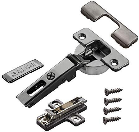 2 x Salice Topfband Serie 700 Titanium anthrazit mit Dämpfer im Topf 110° T48 Eckanschlag inkl. Montageplatte Höhe 3 mm, Euroschrauben, Exzenterverstellung, Abdeckkappen Schrankscharnier von SO-TECH®