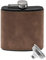 OUTDOOR SAXX Flasque en acier inoxydable au design cuir sauvage, 175 ml, dans une boîte cadeau, noir/marron