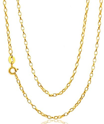 Alexander Castle 20 Solid 9ct Gold Chain Rolo Belcher Chain Necklace - 2.5mm - Yellow Gold Necklace for Women & Men with Jewellery Gift Box