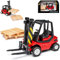 Cararama Gabelstapler Rot mit beweglichem Hubarm und 2 Paletten 1/43 Modell Auto
