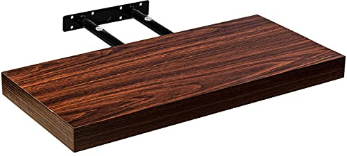 STILISTA® Wandboard Wandregal Volato Länge 100 cm, Holz dunkel | Freischwebendes Wandregal mit verdeckter Befestigung, MDF E1 geprüft, 14 Farben, 9 Größen 30-110cm, Belastbarkeit 10kg