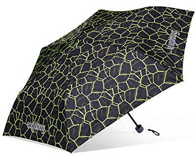 ergobag Regenschirm Kinderschirm für die Schultasche, ultraleicht und klein mit Tasche, Ø90 cm DrachenfliegBär - Schwarz