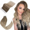 Easyouth Balayage Tape Extensions Echthaar Blond Echthaar Tape in Extensions Hellbraun Ombre Platinblond Aschblond Echthaar Extensions Tape Remy Haar Glatt 30 cm 30g #8/60/18 20pcs