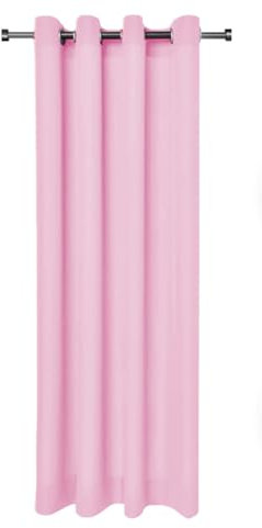 Rollmayer Vorhänge Schal mit Ösen Kollektion Vivid (Pastellrosa 50-135x240 cm - BxH - 2 er Pack) Blickdicht Uni einfarbig Gardinen Schal für Schlafzimmer Schal